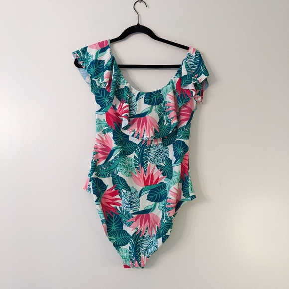 Matida and Jane tropical off shoulder one piece swimsuit - Picture 1 of 5